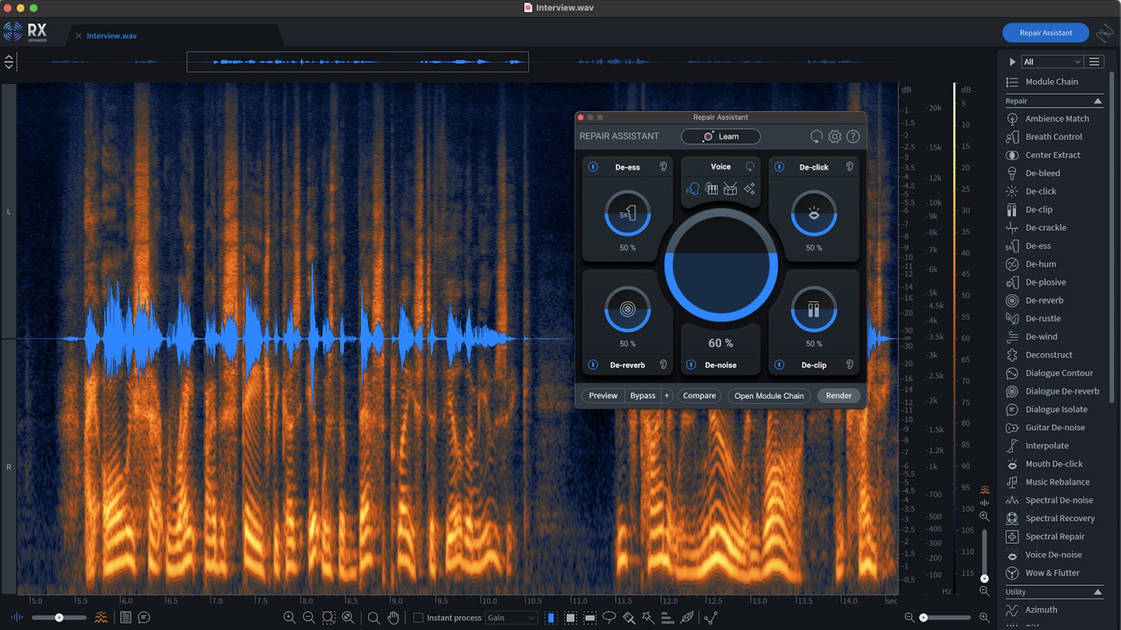 iZotope RX Repair Assistant